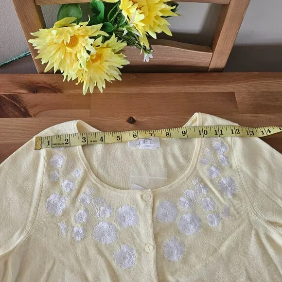 LOFT - Women's Round Neck 3/4 Sleeve Button Down Cardigan Sweaters Size XS - Picture 6 of 12